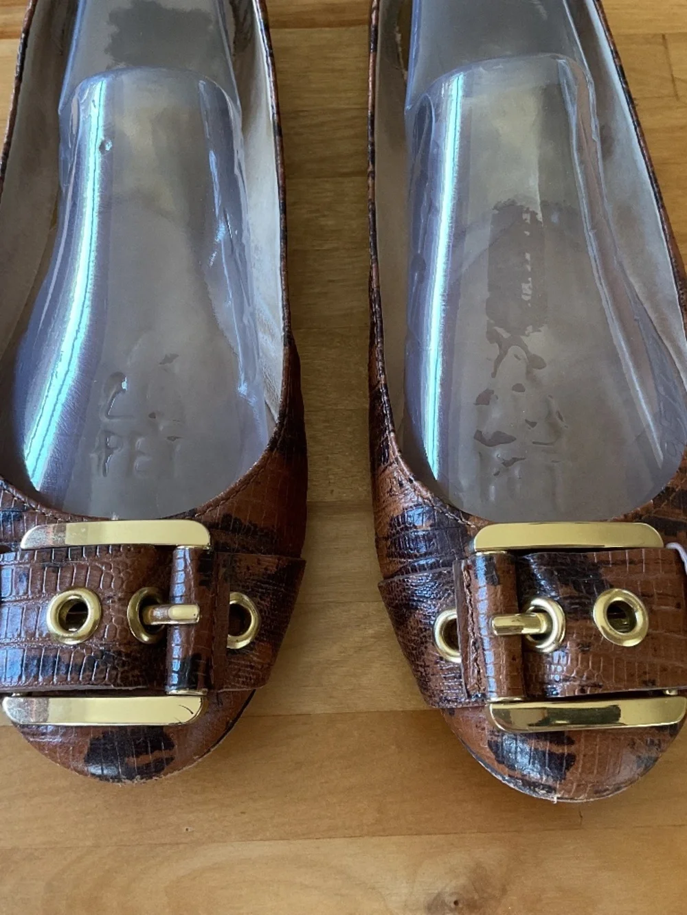 MICHAEL KORS Brown Leather Big BUKLE Woman Flat Shoes Size US 8.5